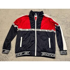DOPE Brand Track Jacket Mens 2XL Red White Blue Athletic Long Sleeve Full Zip